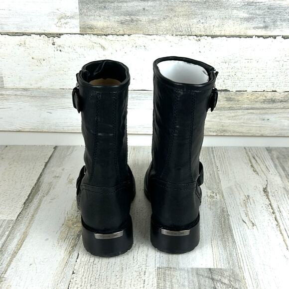 Michael Michael Kors Women’s 5.5 Jonas Black Leather Biker Moto Ankle Boots NEW - Picture 7 of 10
